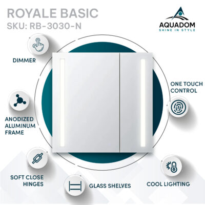 Royale Basic 30×30 LED Lighted Medicine Cabinet