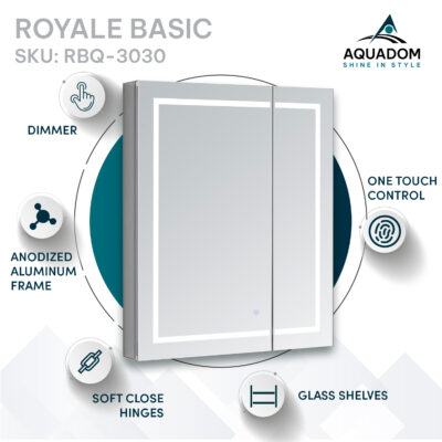 Royale Basic Q 30×30 LED Lighted Medicine Cabinet