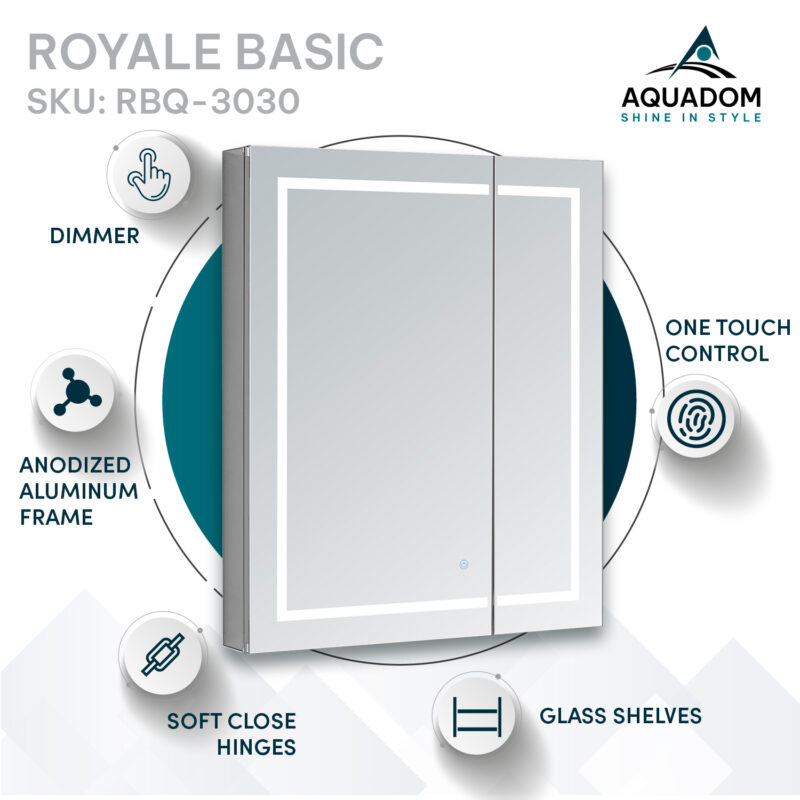 Royale Basic Q 30x30 LED Lighted Medicine Cabinet