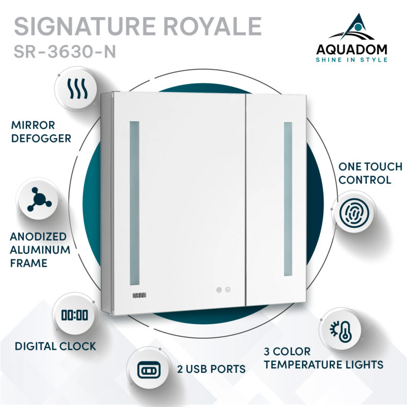 Signature Royale 36x30 LED Lighted Medicine Cabinet