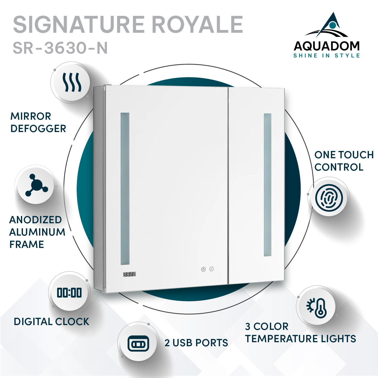 Signature Royale 36x30 LED Lighted Medicine Cabinet Signature Royale 36x30 LED Lighted Medicine Cabinet