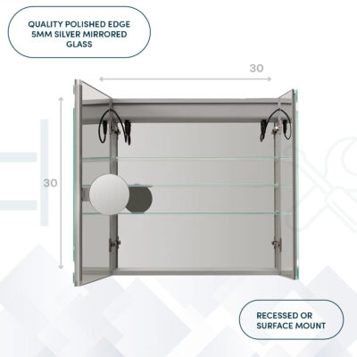 Royale Basic 30×30 LED Lighted Medicine Cabinet