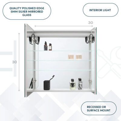 Royale Basic 30×30 LED Lighted Medicine Cabinet