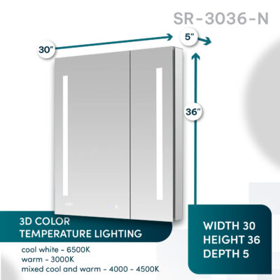 Signature Royale 30×36 LED Lighted Medicine Cabinet