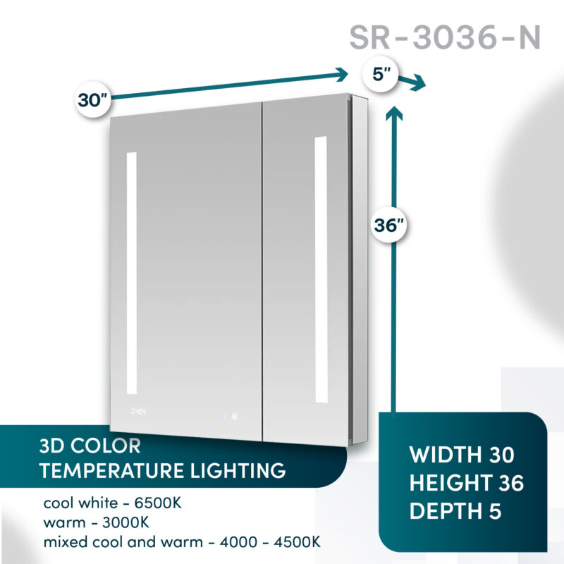 Signature Royale 30x36 LED Lighted Medicine Cabinet