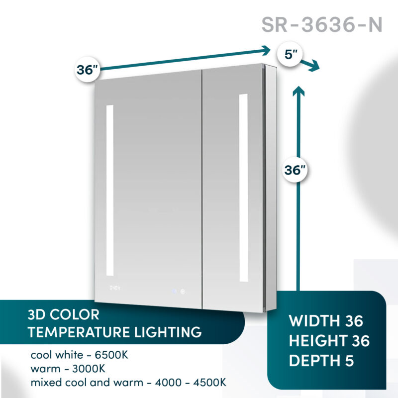 Signature Royale 36x36 LED Lighted Medicine Cabinet