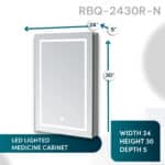 Royale Basic Q 24x30 Right Hinge LED Lighted Medicine Cabinet