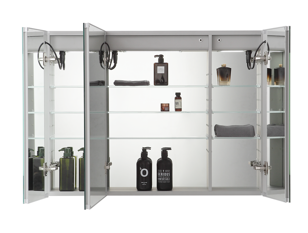 4 Signature Royale 48x30 LED Lighted Triple Door Medicine Cabinet