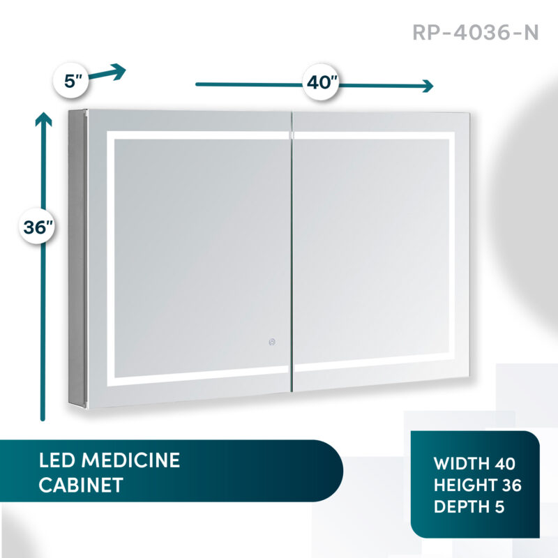 Royale Plus 40x36 LED Lighted Medicine Cabinet