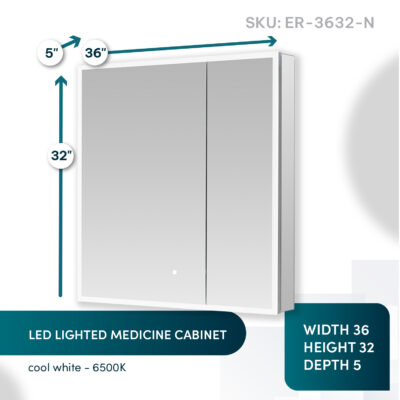 Edge Royale 36×32 LED Lighted Medicine Cabinet