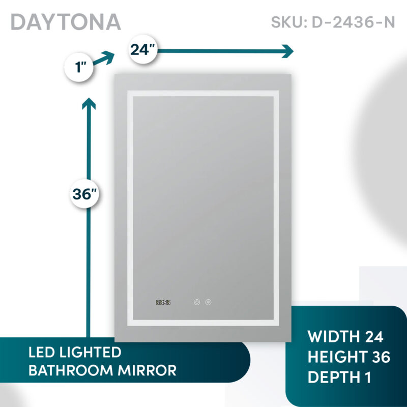 Daytona 24x36 LED Lighted Bathroom Mirror