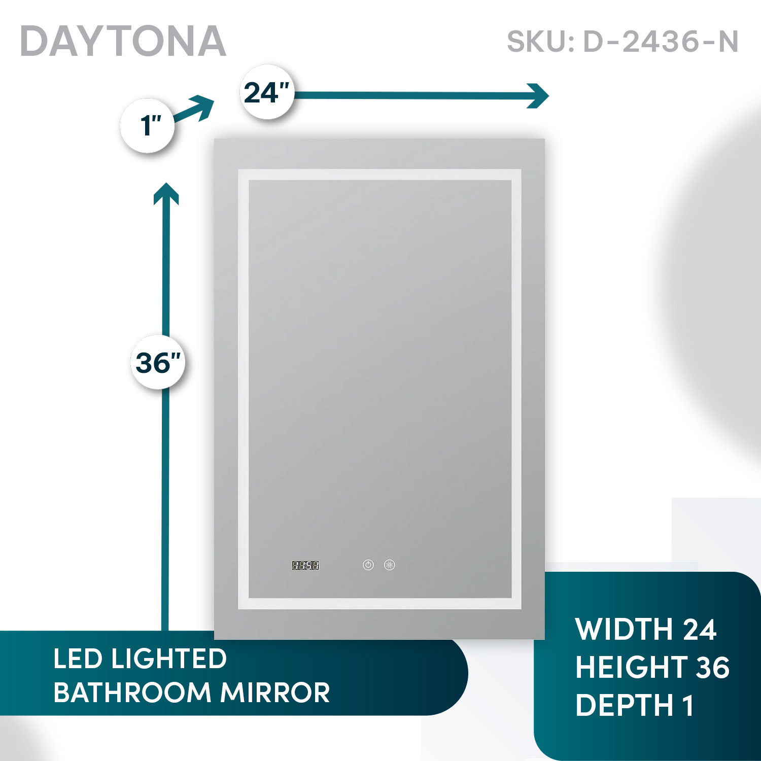 Daytona 24x36 LED Lighted Bathroom Mirror Daytona 24x36 LED Lighted Bathroom Mirror