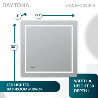 Daytona 30×30 LED Lighted Bathroom Mirror