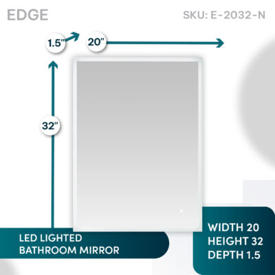 Edge 20×32 LED Lighted Bathroom Mirror