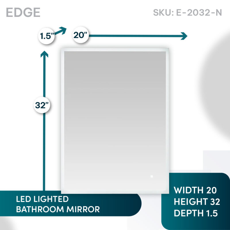 Edge 20x32 LED Lighted Bathroom Mirror