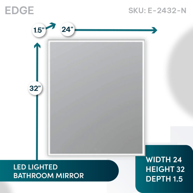 Edge 24x32 LED Lighted Bathroom Mirror