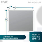 Edge 36x32 LED Lighted Bathroom Mirror