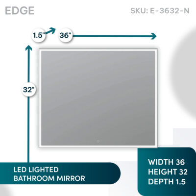 Edge 36×32 LED Lighted Bathroom Mirror