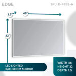 Edge 48x32 LED Lighted Bathroom Mirror