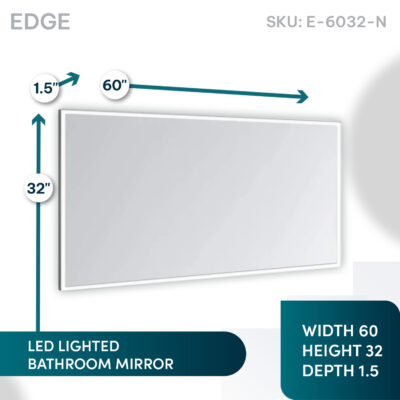 Edge 60×32 LED Lighted Bathroom Mirror