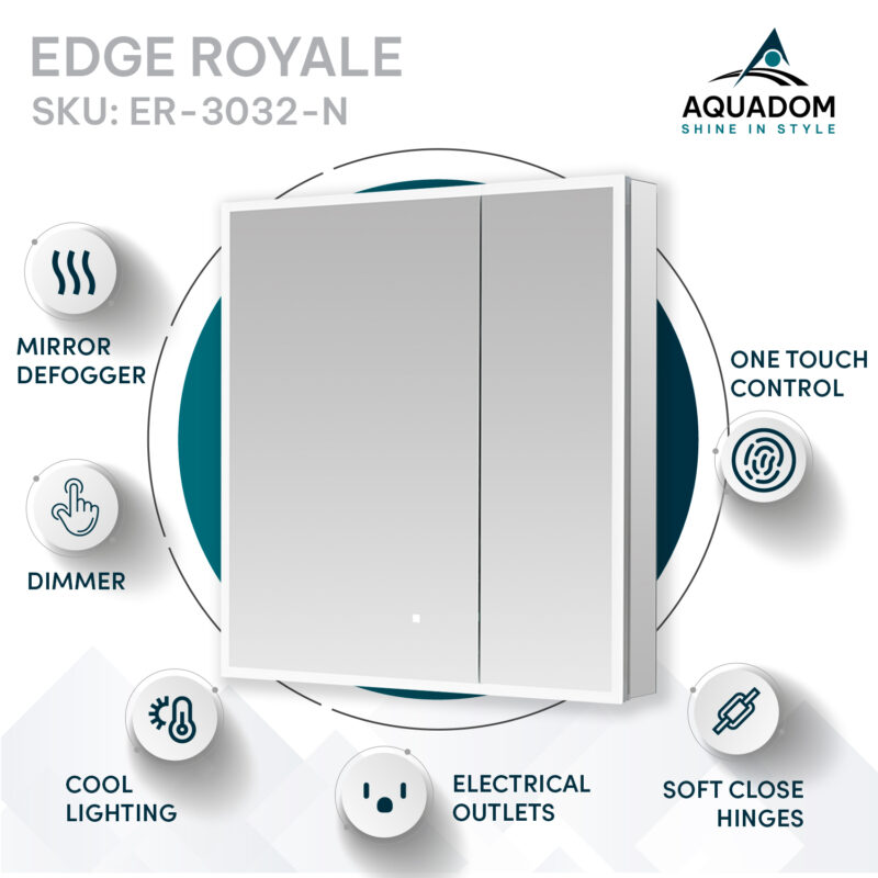 Edge Royale 30x32 LED Medicine Cabinet