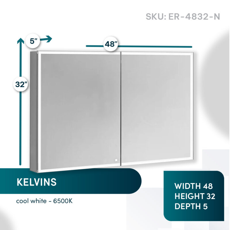 Edge Royale 48x32 LED Lighted Medicine Cabinet