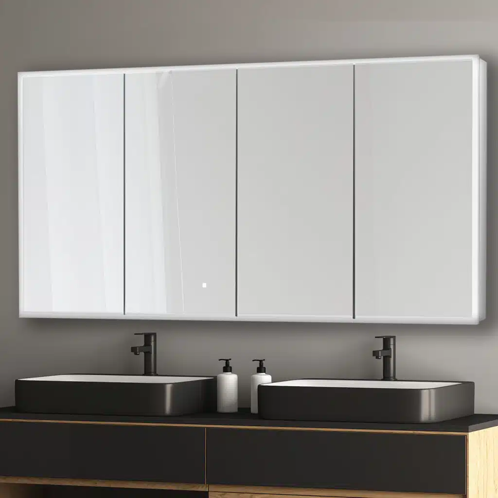 Edge Royale 72x32 LED Lighted Four Door Medicine Cabinet