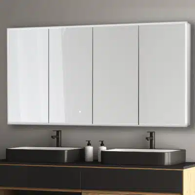 Edge Royale 72x32 LED Lighted Four Door Medicine Cabinet