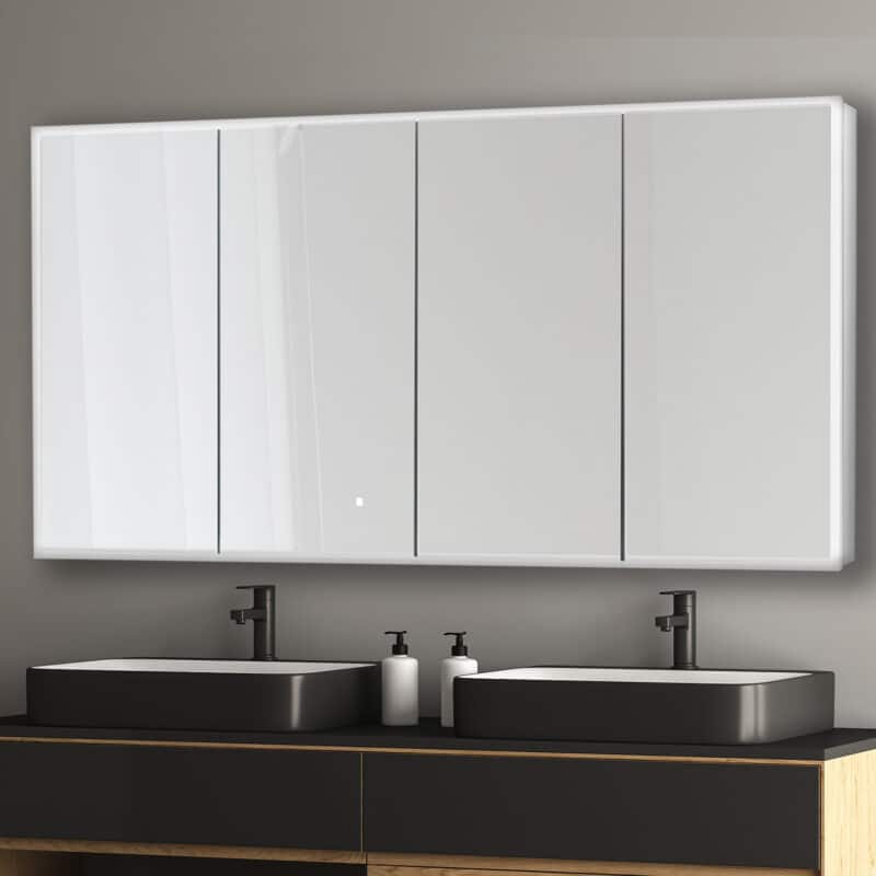 Edge Royale 72x32 LED Lighted Four Door Medicine Cabinet