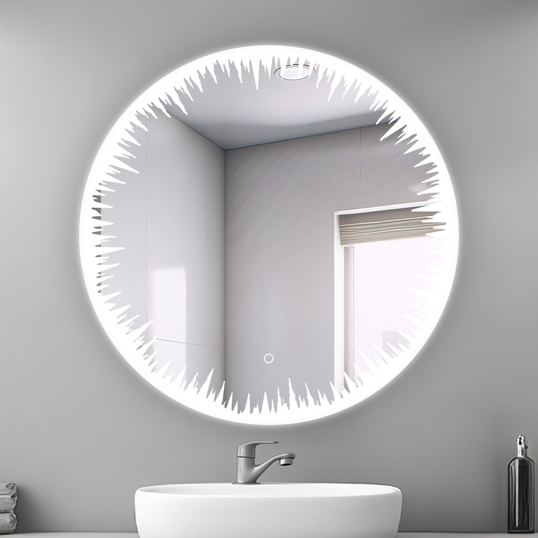 Flame 24 Inches LED Lighted Bathroom Mirror Flame 24 Inches LED Lighted Bathroom Mirror