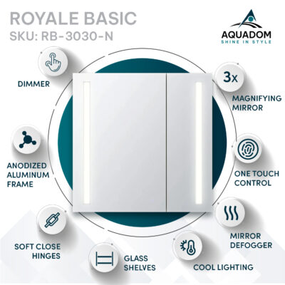 Royale Basic 30×30 LED Lighted Medicine Cabinet