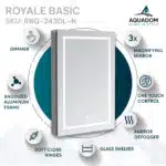 Royale Basic Q 24x30 Left Hinge LED Lighted Medicine Cabinet