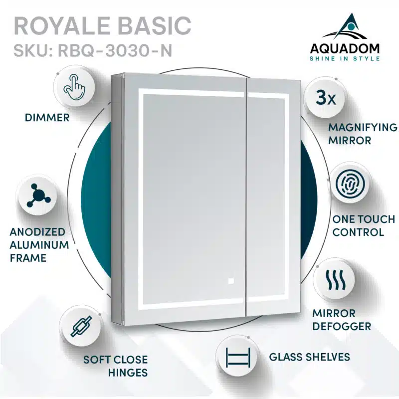 Royale Basic Q 30x30 LED Lighted Medicine Cabinet