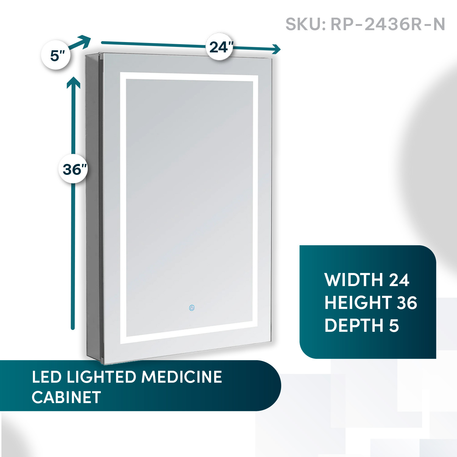RP-2436R-N LED Medicine Cabinet (4) RP-2436R-N LED Medicine Cabinet
