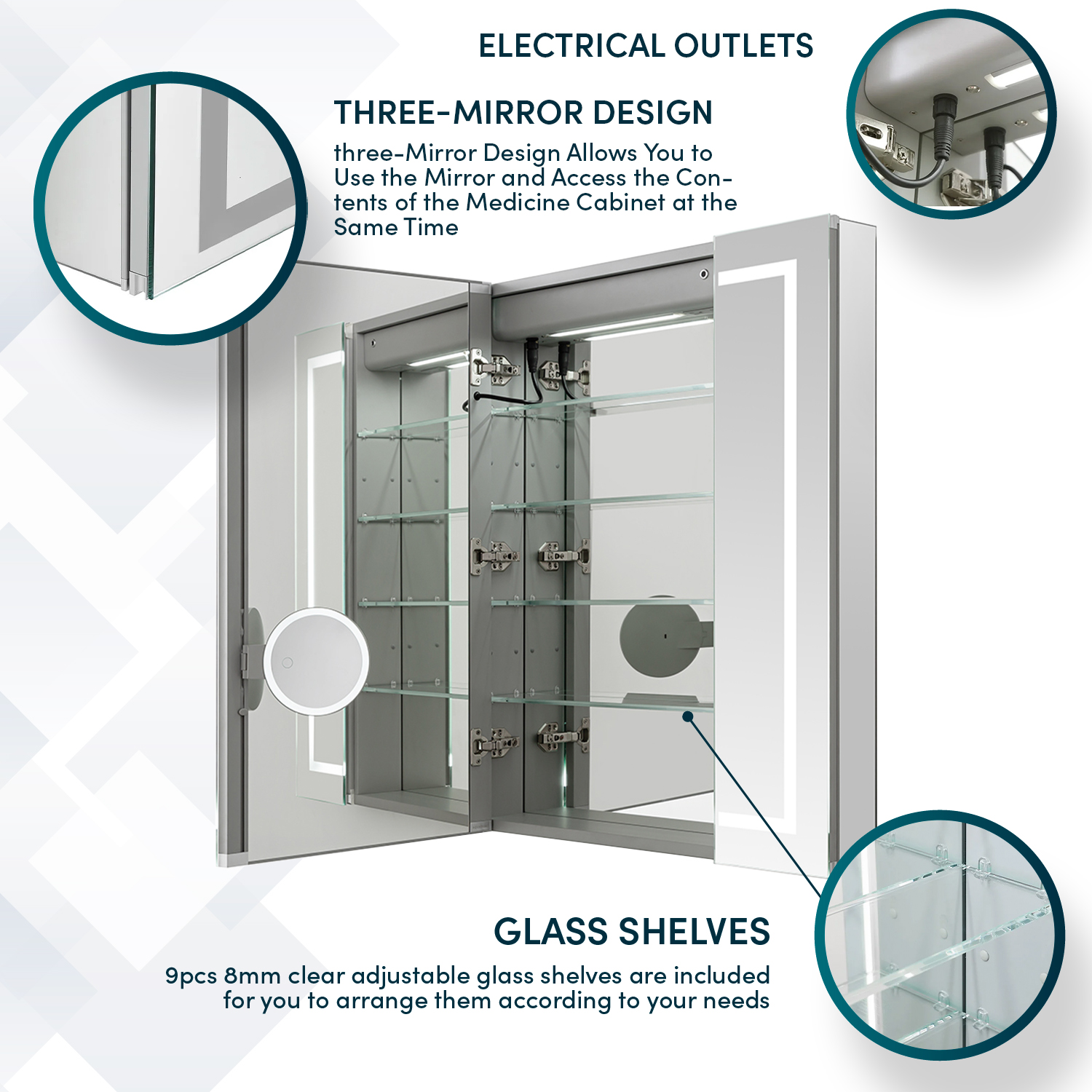 RP-3630 LED Medicine Cabinet by Aquadom (2) RP-3630 LED Medicine Cabinet by Aquadom