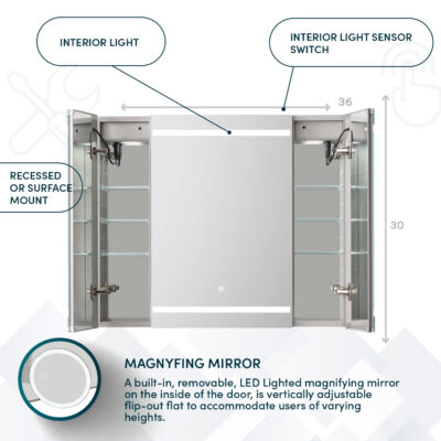 RP-3630 LED Medicine Cabinet by Aquadom (3)