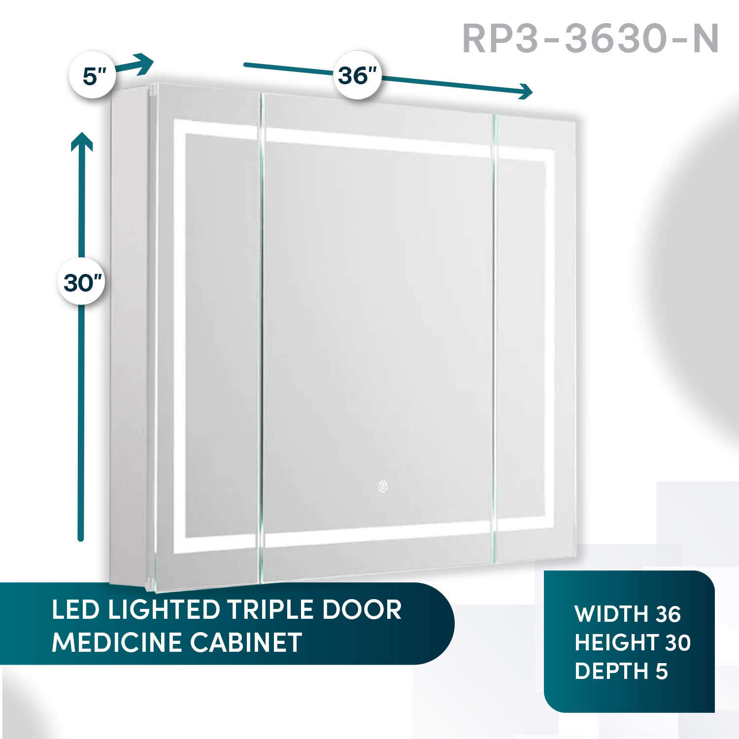 RP-3630 LED Medicine Cabinet by Aquadom (4) RP-3630 LED Medicine Cabinet by Aquadom