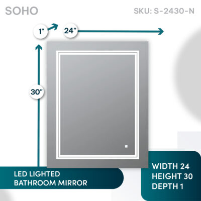 SOHO 24×30 LED Lighted Bathroom Mirror