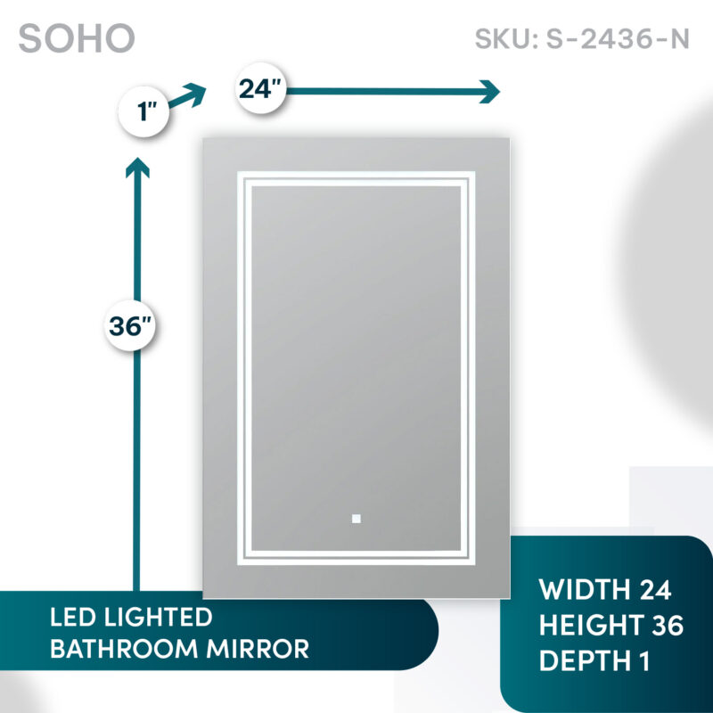 SOHO 24x36 LED Lighted Bathroom Mirror