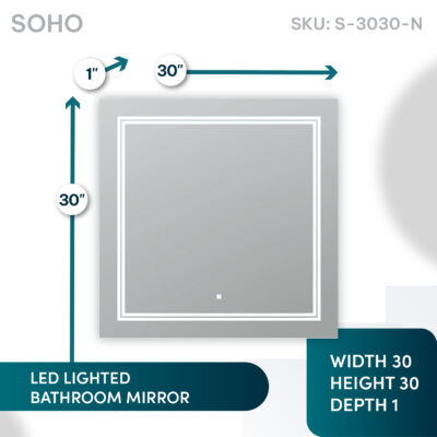 SOHO 30×30 LED Lighted Bathroom Mirror