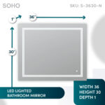 SOHO 36x30 LED Lighted Bathroom Mirror
