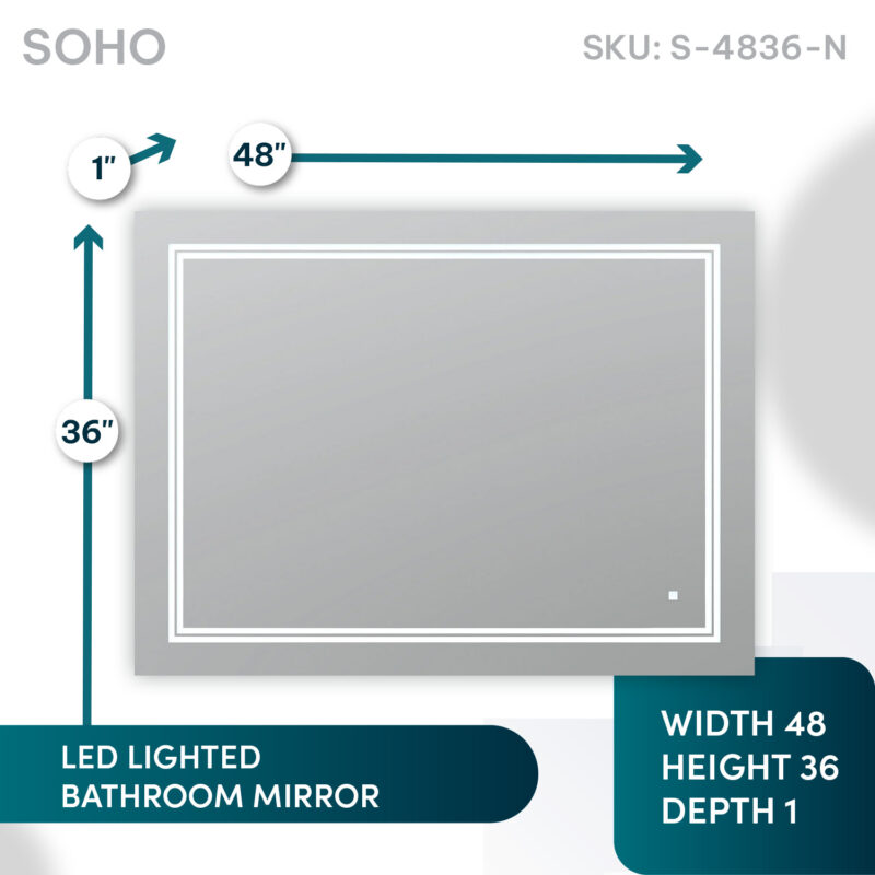 SOHO 48x36 LED Lighted Bathroom Mirror