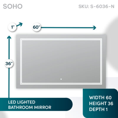 SOHO 60×36 LED Lighted Bathroom Mirror