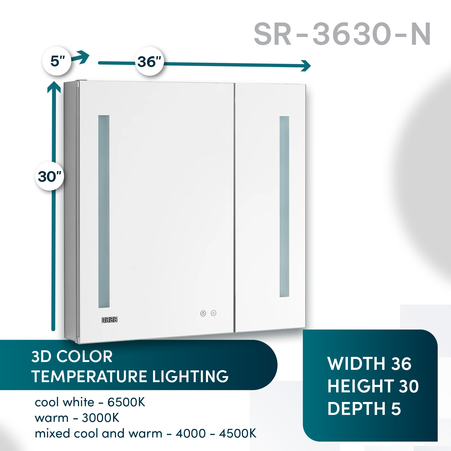 SR-3630 Medicine Cabinet LED (4) SR-3630 Medicine Cabinet LED