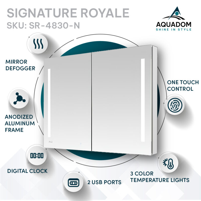 Signature Royale 48x30 LED Lighted Medicine Cabinet