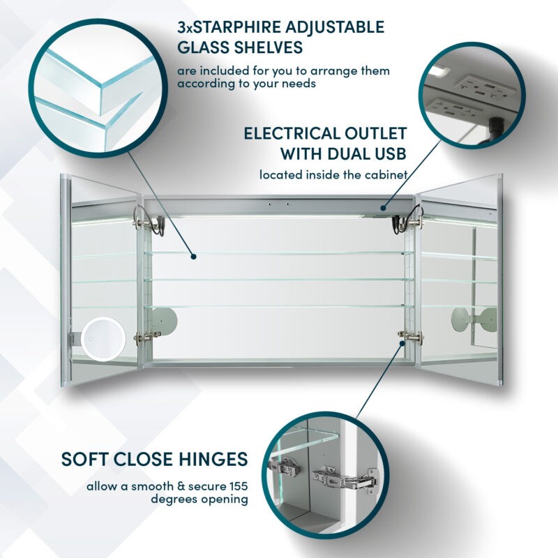 Signature Royale 48x30 LED Lighted Medicine Cabinet