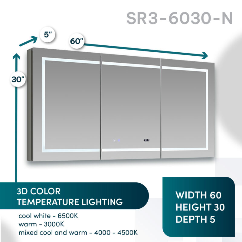 Signature Royale 60x30 LED Lighted Medicine Cabinet