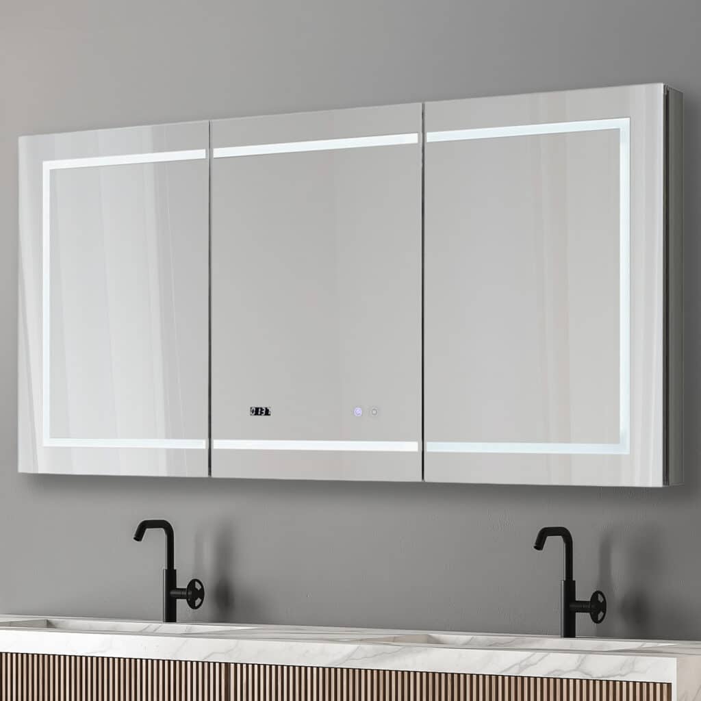 Signature Royale 60x36 LED Lighted Triple Door Medicine Cabinet