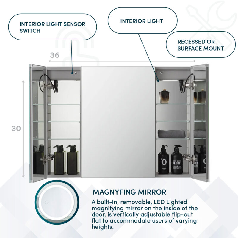 SR3-3630 Led Medicine Cabinet by Aquadom (3)