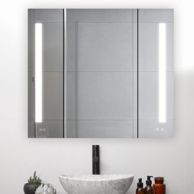 Signature Royale 36x36 LED Lighted Triple Door Medicine Cabinet